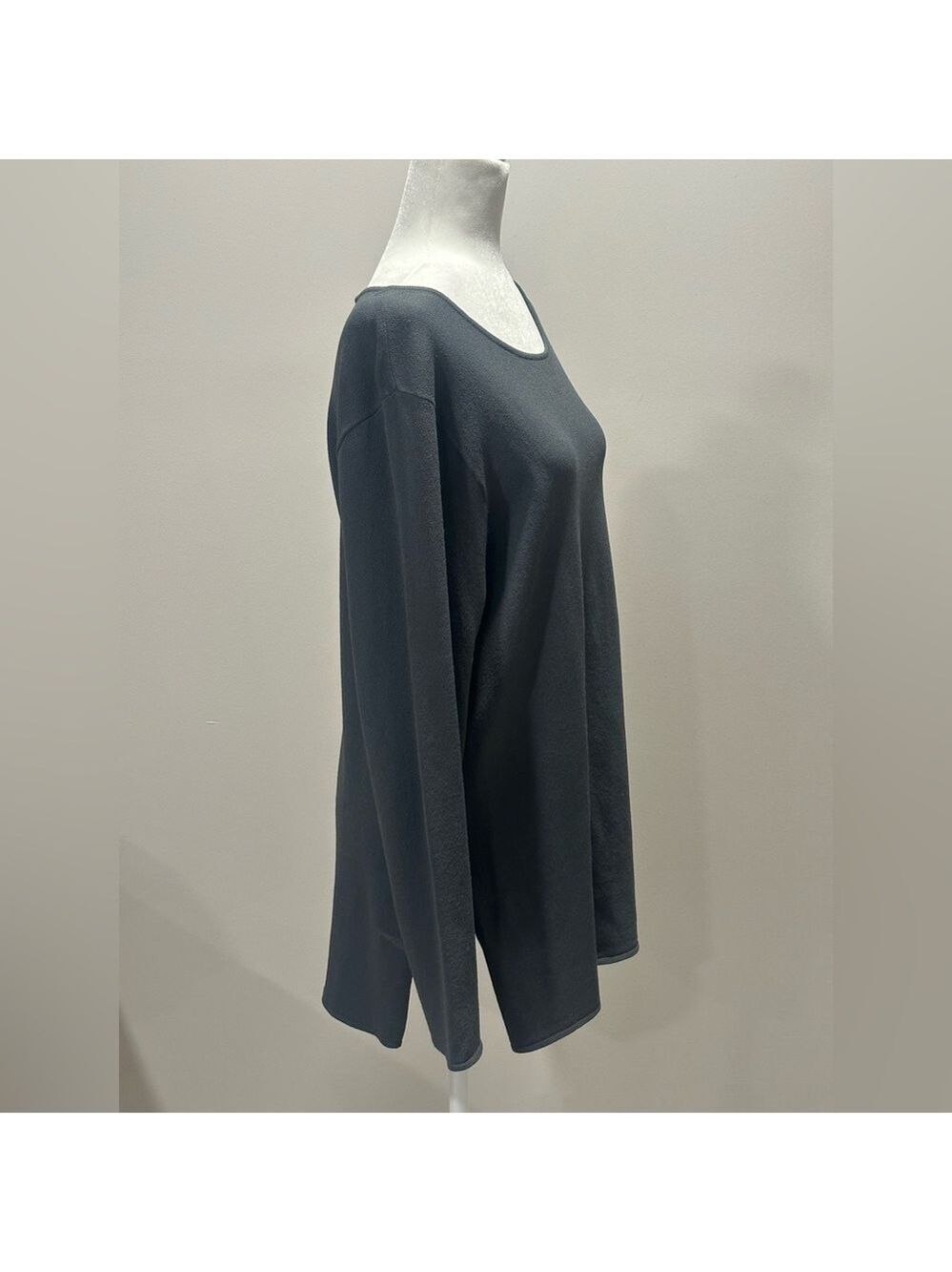 Eileen Fisher Gray Long Sleeve Blouse Size Medium